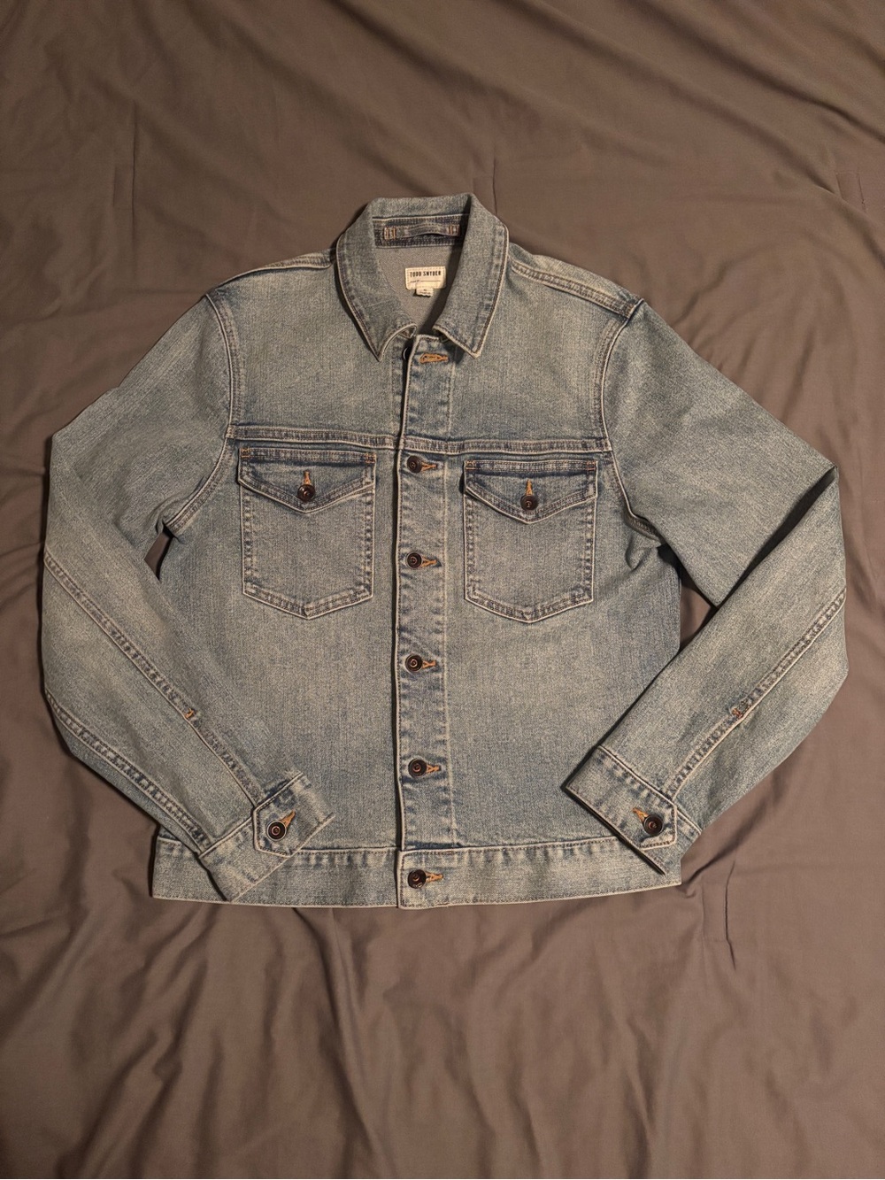 Todd Snyder Issued By Men's S Light Wash Cotton Blend Denim Jacket